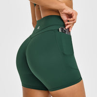 Unified High Waisted Pocket Shorts 6" | Racing Green