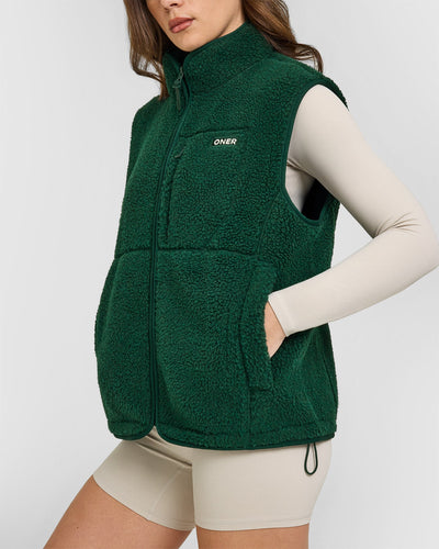 Fleece Gilet with Chest Pocket | Racing Green