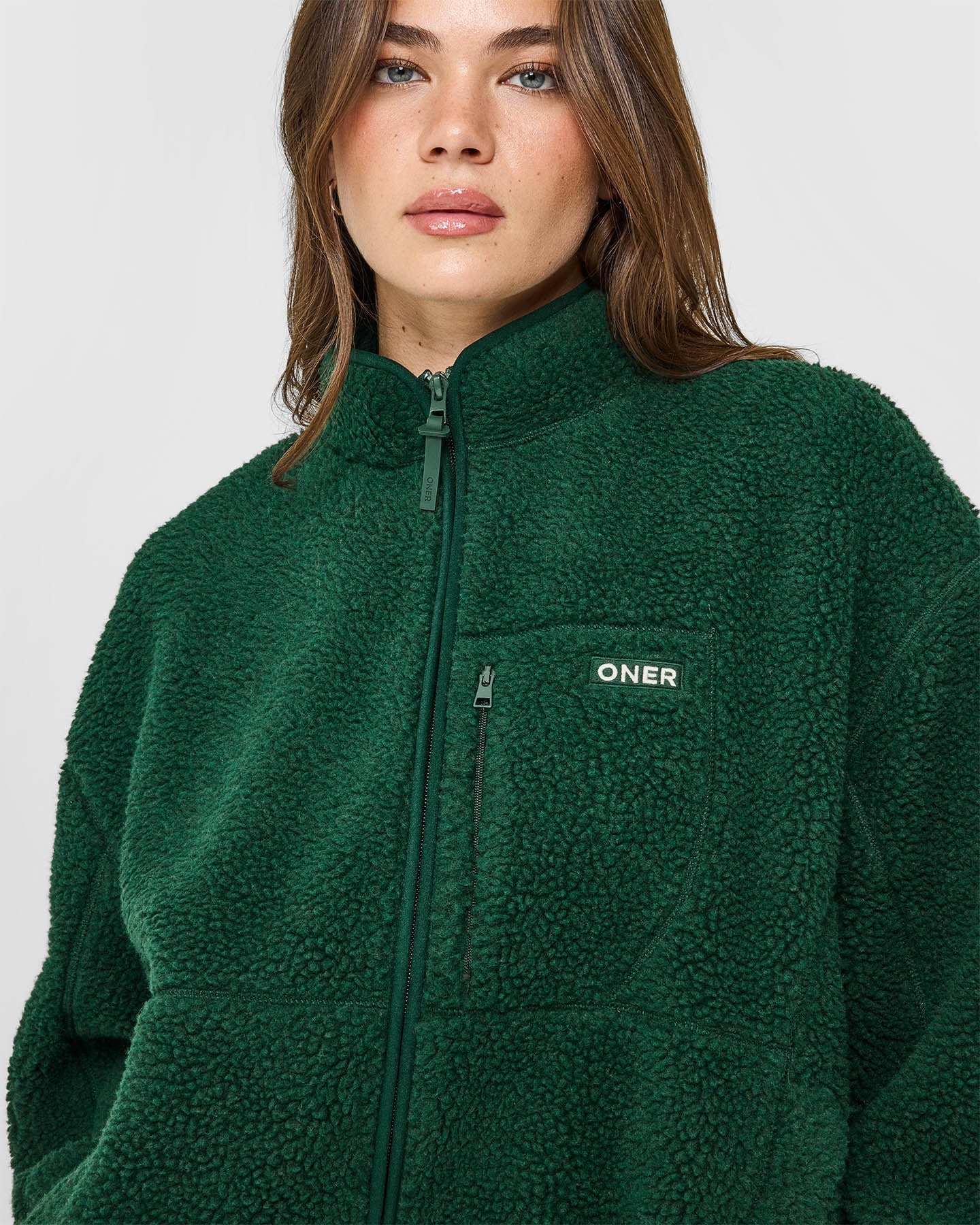 Fleece Jacket with Chest Pocket | Racing Green