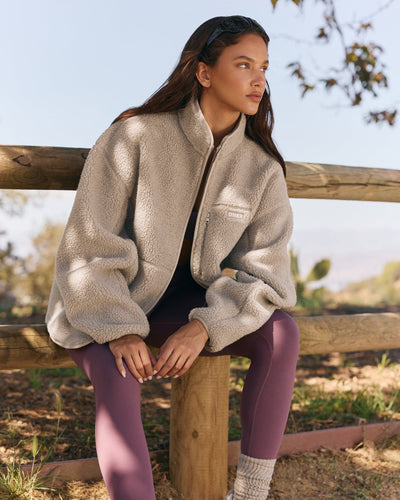 Fleece Jacket with Chest Pocket | Warm Sand