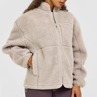Fleece Jacket with Chest Pocket | Warm Sand