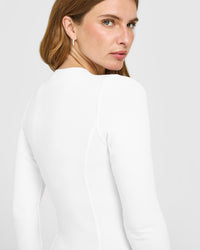 Mellow™ Rib Long Sleeve Cardigan | White