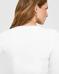 Mellow™ Rib Mid Long Sleeve Cardigan | White