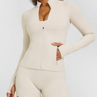 SoftMotion™ Jacket with White Logo | Sand