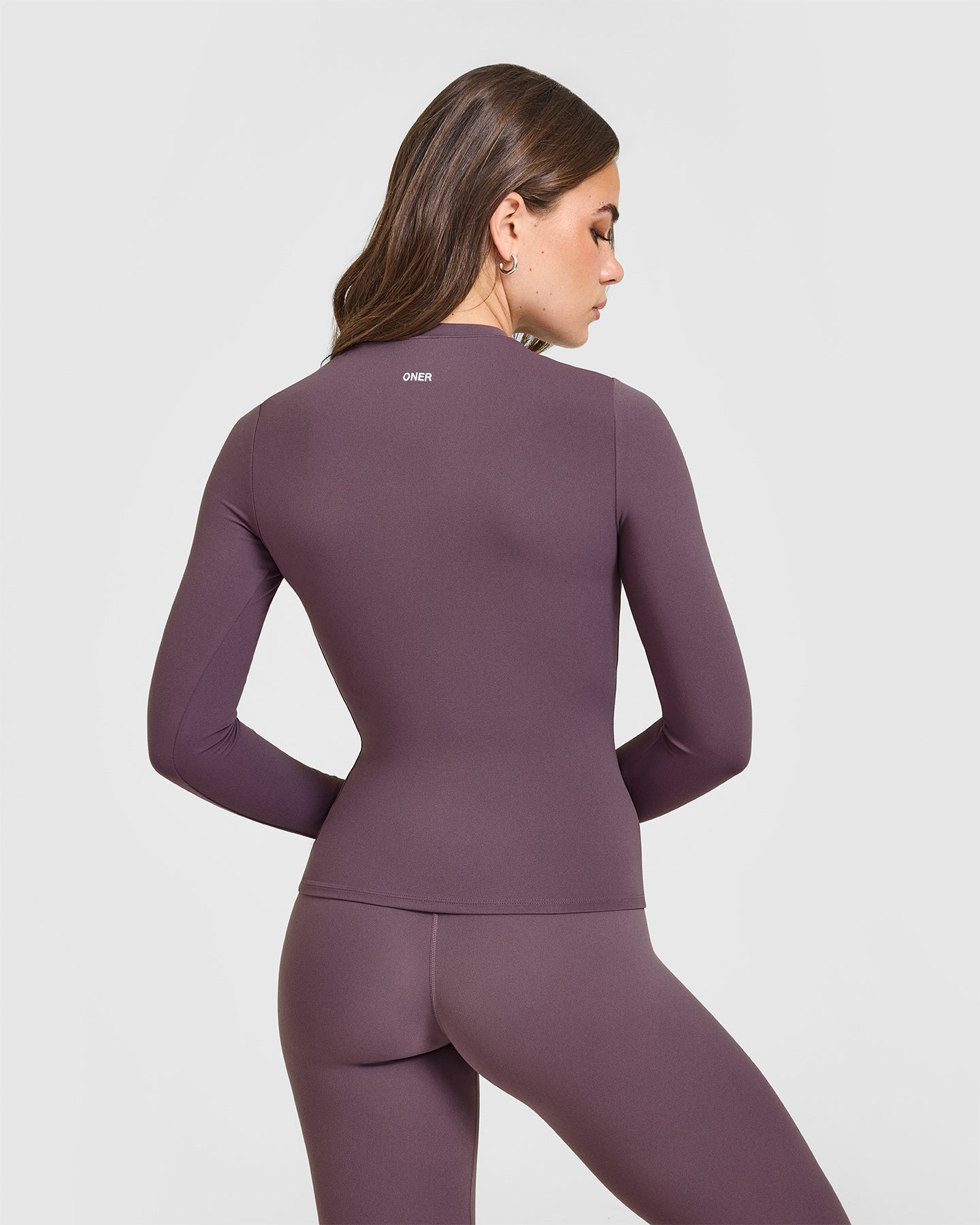 SoftMotion™ Long Sleeve Top with White Logo | Vintage Purple