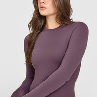 SoftMotion™ Long Sleeve Top with White Logo | Vintage Purple