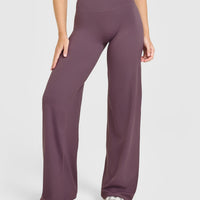 SoftMotion™ Straight Leg Bottoms with White Logo | Vintage Purple
