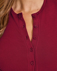 Mellow™ Rib Mid Long Sleeve Cardigan | Ruby Red