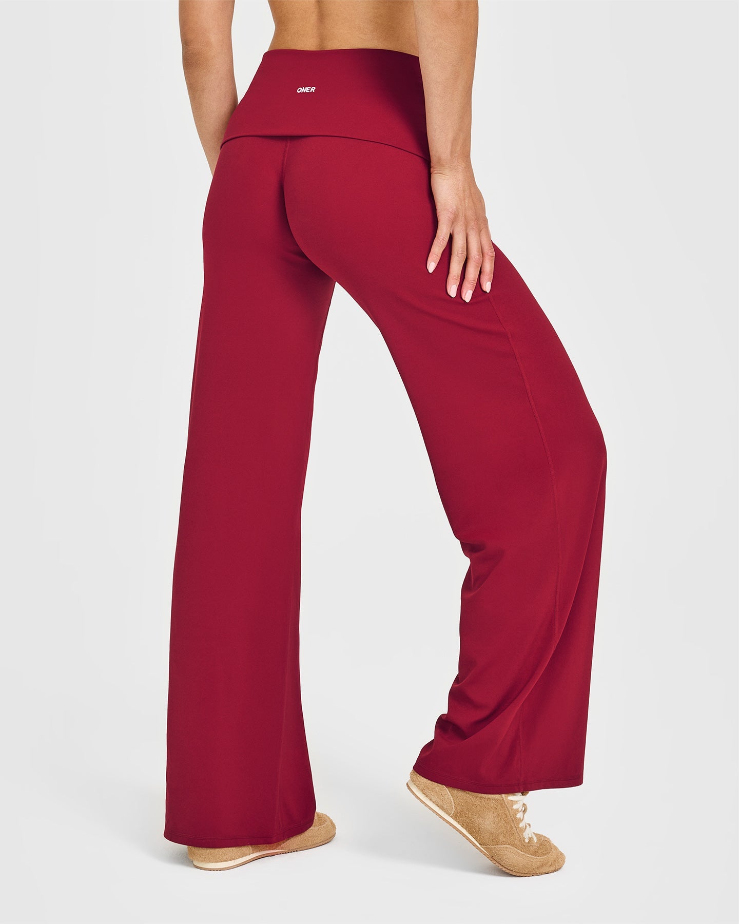 SoftMotion™ Fold Over Straight Leg Bottoms | Ruby Red