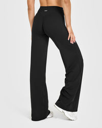 SoftMotion™ Straight Leg Bottoms with White Logo | Black