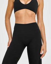 SoftMotion™ Straight Leg Bottoms with White Logo | Black