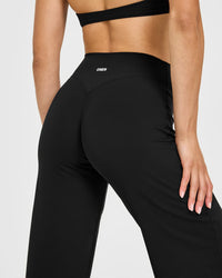 SoftMotion™ Straight Leg Bottoms with White Logo | Black