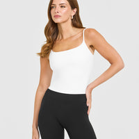 SoftMotion™ Strappy Mid Vest with Built in Bra Shelf | White