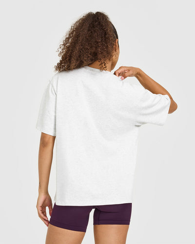 Oversized Oner Washed T-Shirt | Light Grey Marl