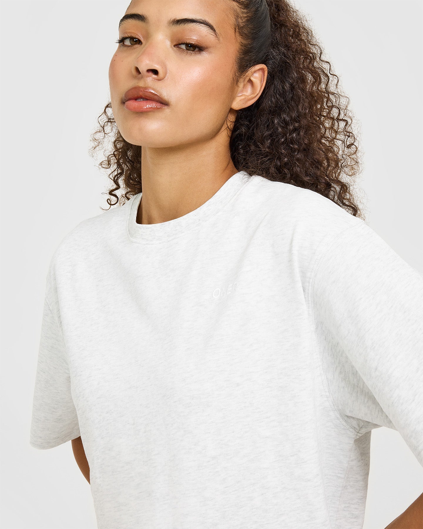 Oversized Oner Washed T-Shirt | Light Grey Marl