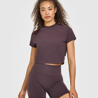 Cotton Relaxed T-Shirt | Umber Brown