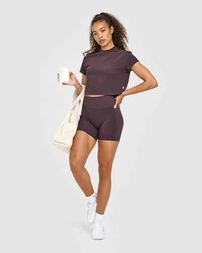 Cotton Relaxed T-Shirt | Umber Brown