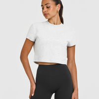 Cotton Relaxed T-Shirt | Light Grey Marl