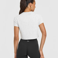 Cotton Relaxed T-Shirt | Light Grey Marl