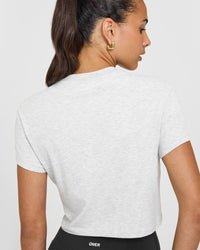 Cotton Relaxed T-Shirt | Light Grey Marl