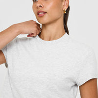 Cotton Relaxed T-Shirt | Light Grey Marl