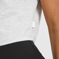 Cotton Relaxed T-Shirt | Light Grey Marl
