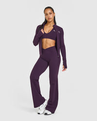 Unified Micro Bralette White Logo | Blackberry Purple