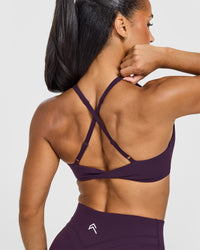 Unified Micro Bralette White Logo | Blackberry Purple