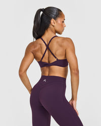 Unified Micro Bralette White Logo | Blackberry Purple