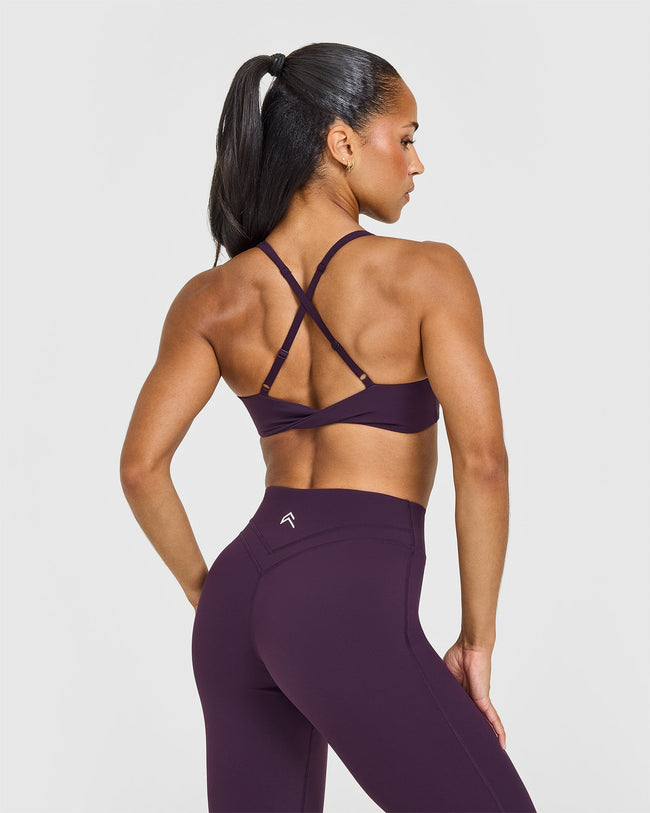 Unified Micro Bralette White Logo | Blackberry Purple