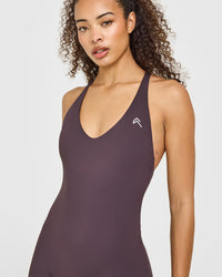 Unified Scoop Back All In One Long | Dark Umber Brown