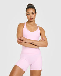 Unified V Neck Cross Back Vest | Chalk Pink