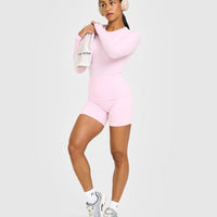 Go To Seamless Fitted Long Sleeve Top | Chalk Pink