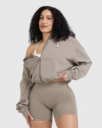 Raw Lounge Oversized Zip Hoodie | Washed Minky