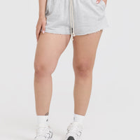 Raw Lounge Oversized Shorts | Light Grey Marl