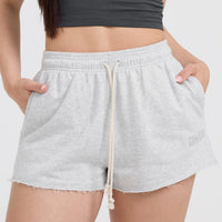 Raw Lounge Oversized Shorts | Light Grey Marl