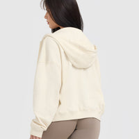 Raw Lounge Oversized Zip Hoodie | Off White