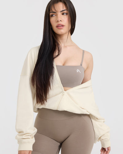 Raw Lounge Oversized Zip Hoodie | Off White