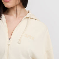 Raw Lounge Oversized Zip Hoodie | Off White