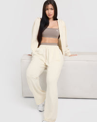 Raw Lounge Oversized Zip Hoodie | Off White