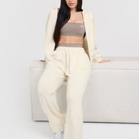 Raw Lounge Oversized Zip Hoodie | Off White
