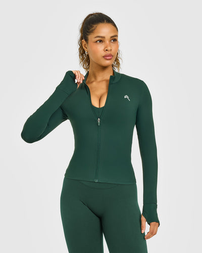 Unified Jacket White Logo | Racing Green