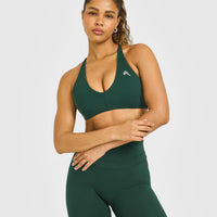 Unified Micro Bralette White Logo | Racing Green