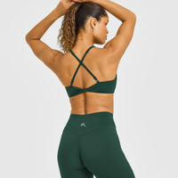 Unified Micro Bralette White Logo | Racing Green