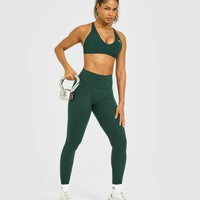 Unified Micro Bralette White Logo | Racing Green