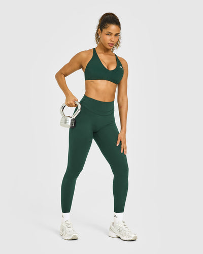 Unified Micro Bralette White Logo | Racing Green