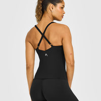 Unified V Neck Cross Back Vest White Logo | Black