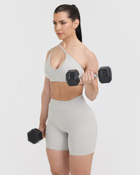 Timeless High Waisted Shorts 6" | Light Grey