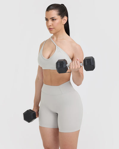 Timeless High Waisted Shorts 6" | Light Grey