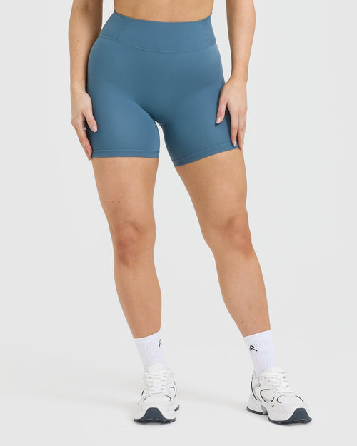 Oner Modal Timeless High Waisted Shorts 6" | Moonstone Blue